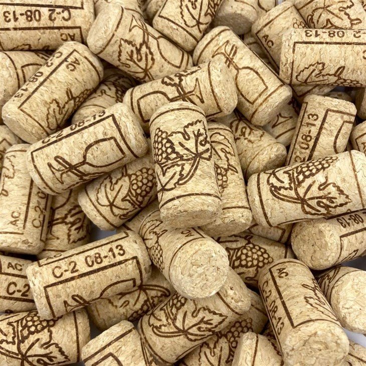 red wine with glass cork